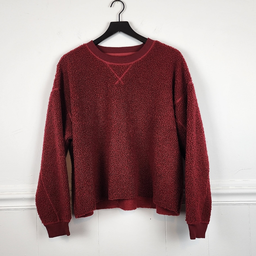 American Eagle Nwt Sherpa Fleece Lined Crewneck Pullover Size Medium